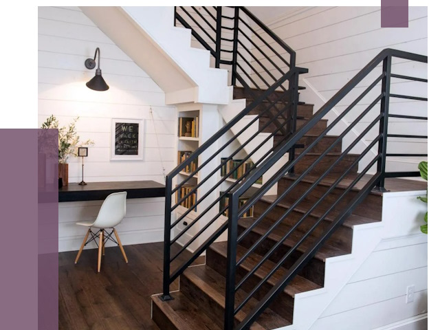 Перила для лестницы в доме в Чебаркуле от 7784 руб. — ПРОЛЁТ-Чбр