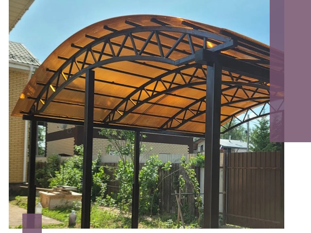 Изготовление навесов под ключ в Чебаркуле из качественных материалов