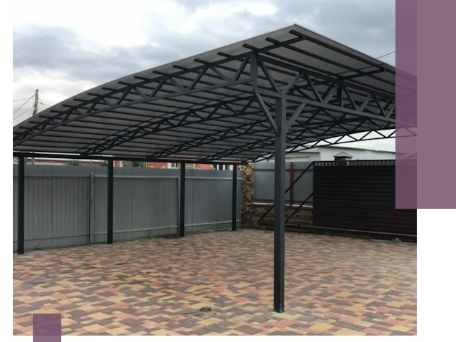 Металлические навесы под ключ в Чебаркуле — изготовление и монтаж