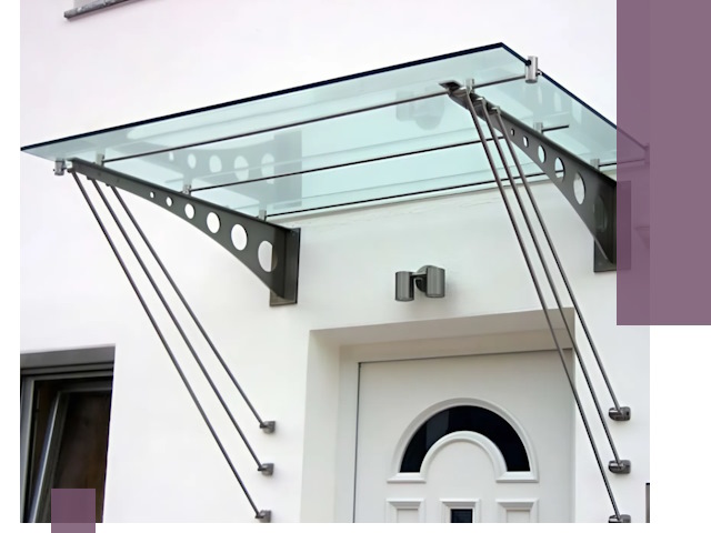 Козырьки над входом под ключ в Чебаркуле — изготовление и монтаж