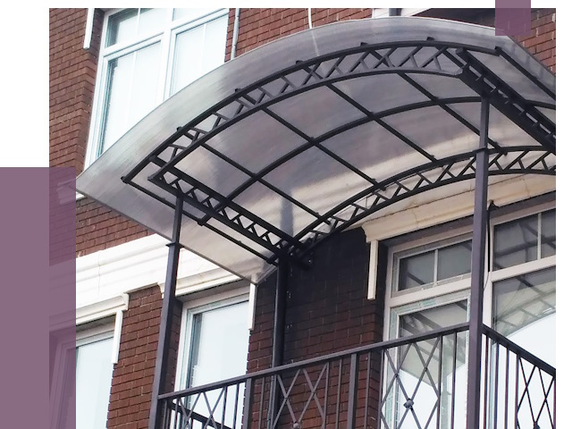 Козырьки над балконом в Чебаркуле от 9073 руб.  | ПРОЛЁТ-Чбр