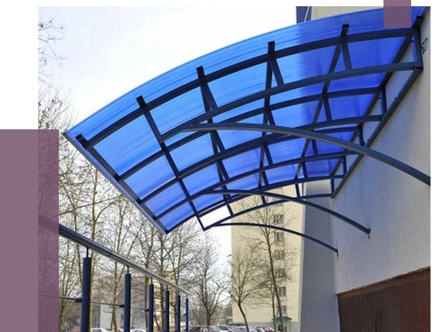 Козырьки из поликарбоната в Чебаркуле от 4510 руб. под ключ | ПРОЛЁТ-Чбр