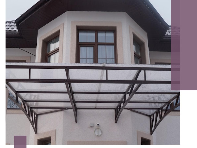 Козырьки из поликарбоната под ключ в Чебаркуле