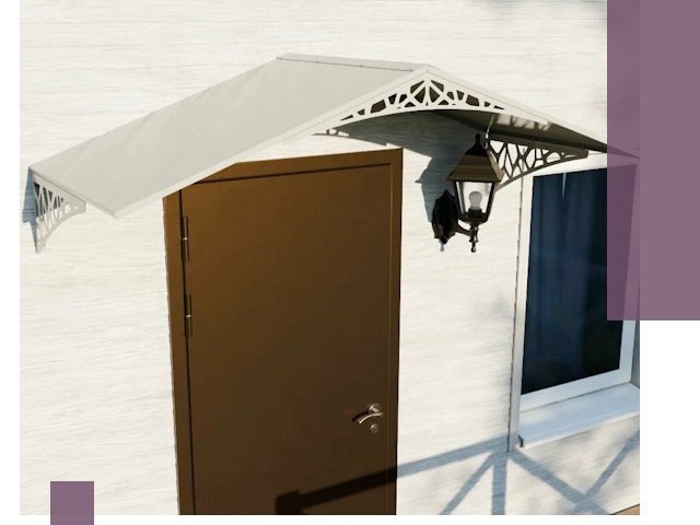 Металлические козырьки на входы и террасы в Чебаркуле