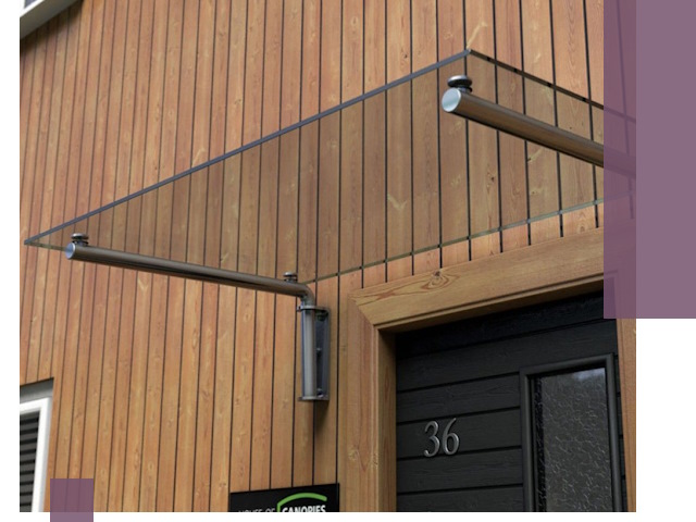 Стеклянные козырьки на входы и фасады в Чебаркуле