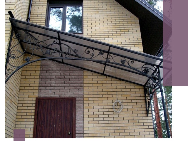 Односкатные козырьки из металла под ключ в Чебаркуле