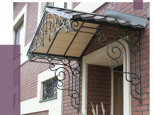 Двускатные козырьки в Чебаркуле под ключ от 13421 руб.