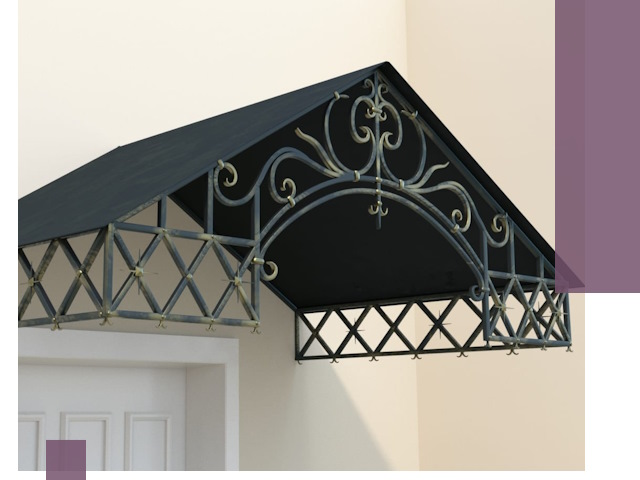 Двускатные металлические козырьки под ключ в Чебаркуле